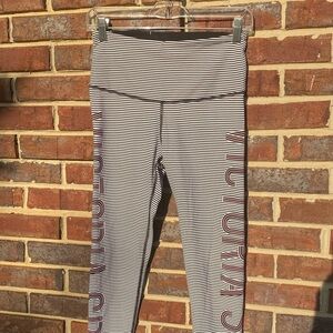 Victoria's Secret Knockout Sport Leggings Small/P Black and White stripe